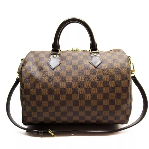 Auth LOUIS VUITTON Speedy Bandulier 30 Handbag Shoulder Bag Ebene Damier - Picture 1 of 16